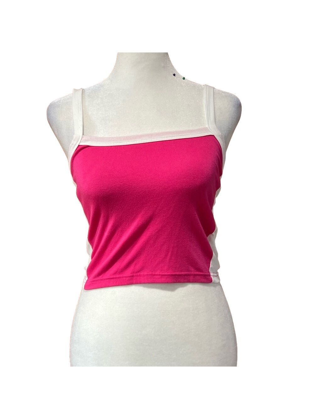 Pink and White Tank Top Women